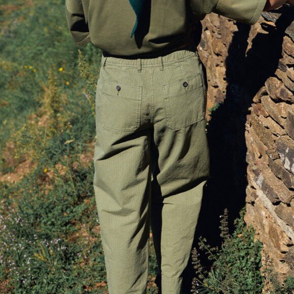 American Vintage Rygaby Trousers, Khaki Green, Size S - Picture 2 of 3